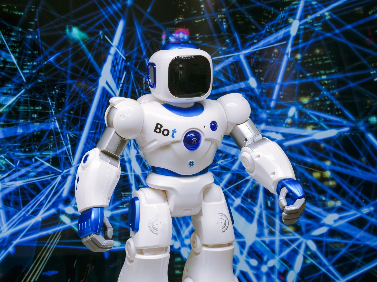 Representação de tecnologia e inteligência artificial com detalhes luminosos